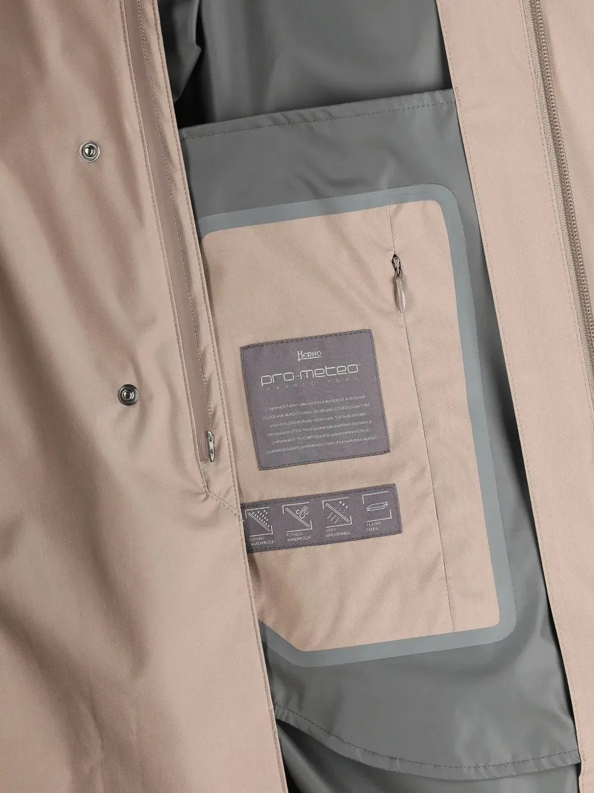 Herno Taupe Polyester Coat
