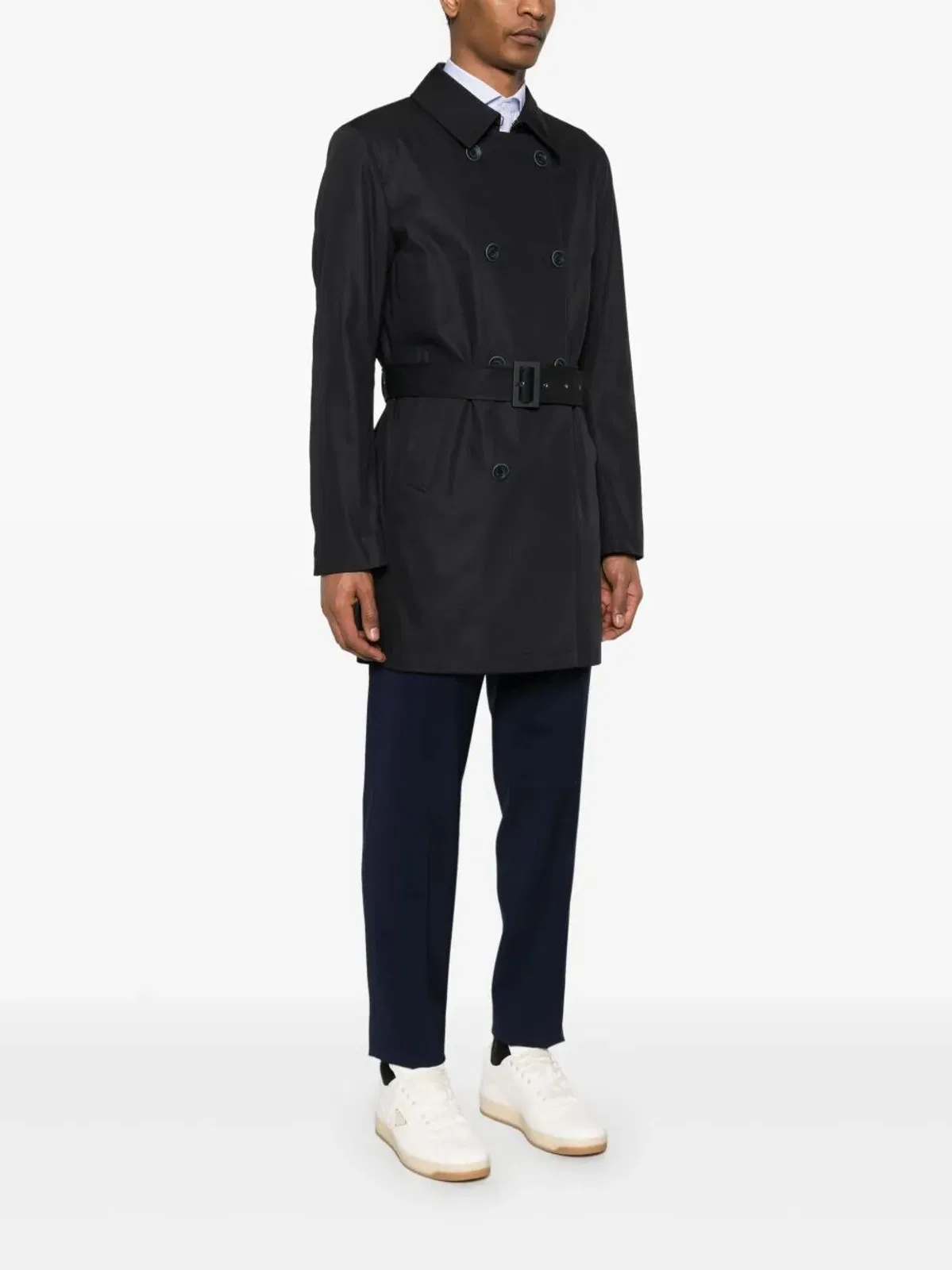 Herno Double Breasted Trench Coat In Dean