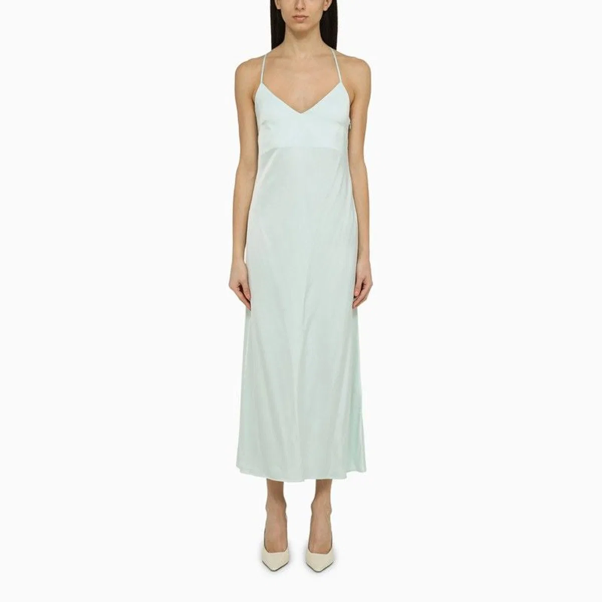 Ivy oak Noel Light Aqua Satin Dress
