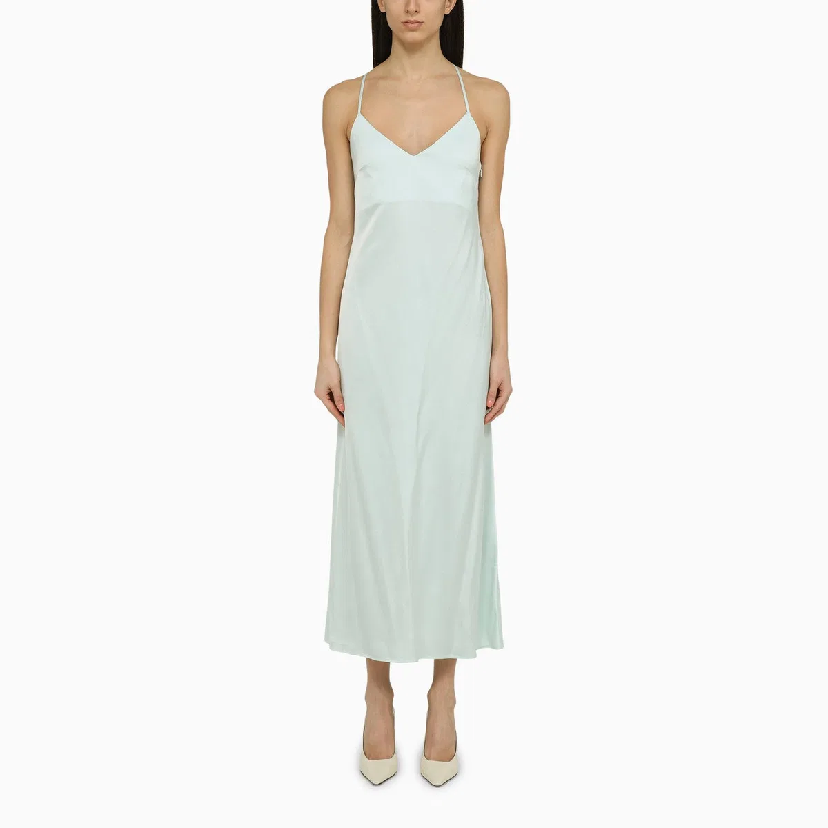 Ivy oak Noel Light Aqua Satin Dress