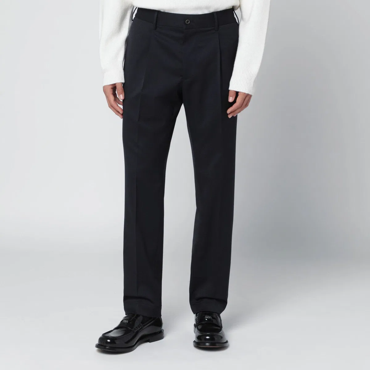Santaniello Blue Wool Blend Trousers