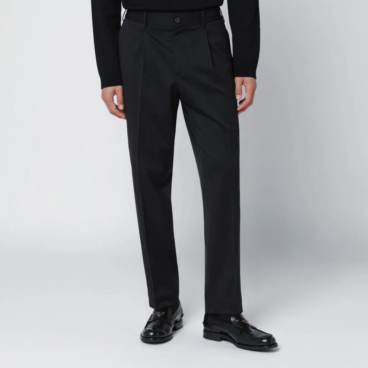 Santaniello Black Wool Blend Trousers