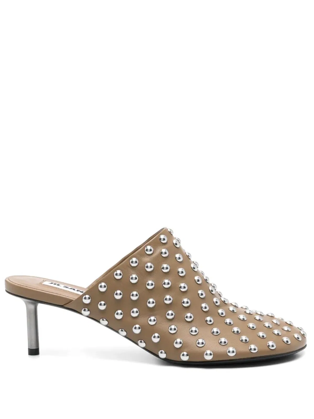 Jil Sander Mule Tachuelas-Tacon Metal Verde