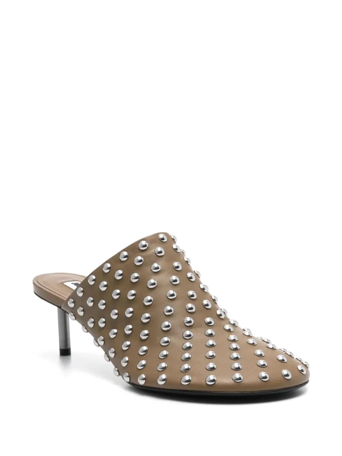 Jil Sander Mule Tachuelas-Tacon Metal Verde