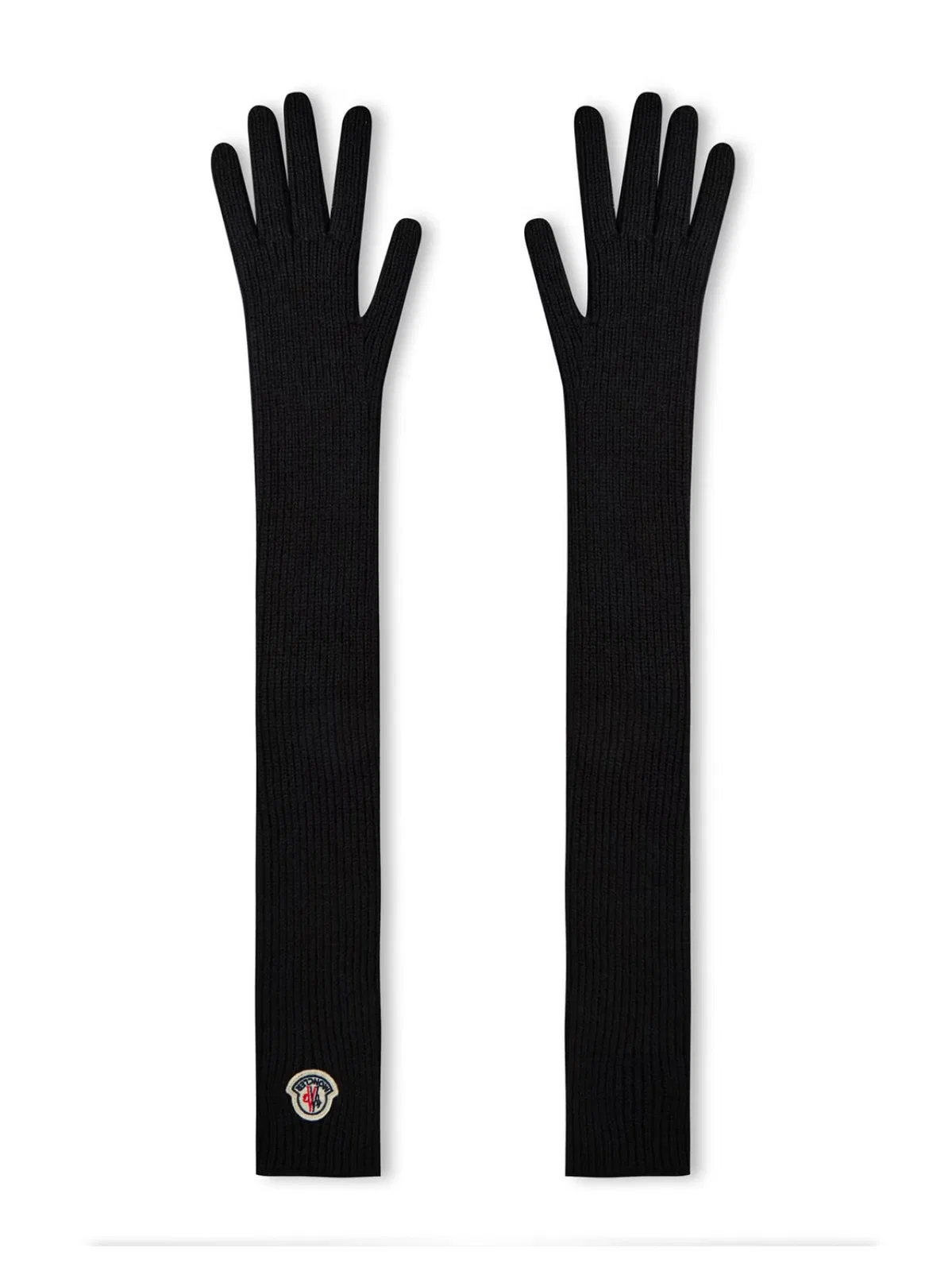 Moncler Logo Patch Virgin Wool Long Gloves