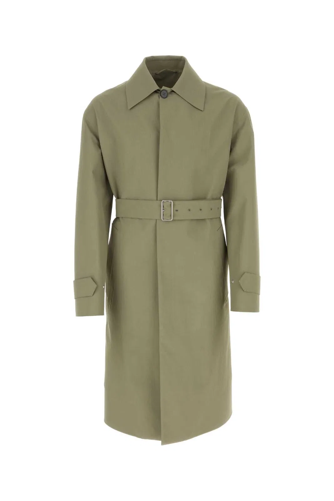 Jil Sander Army Green Cotton Trench Coat