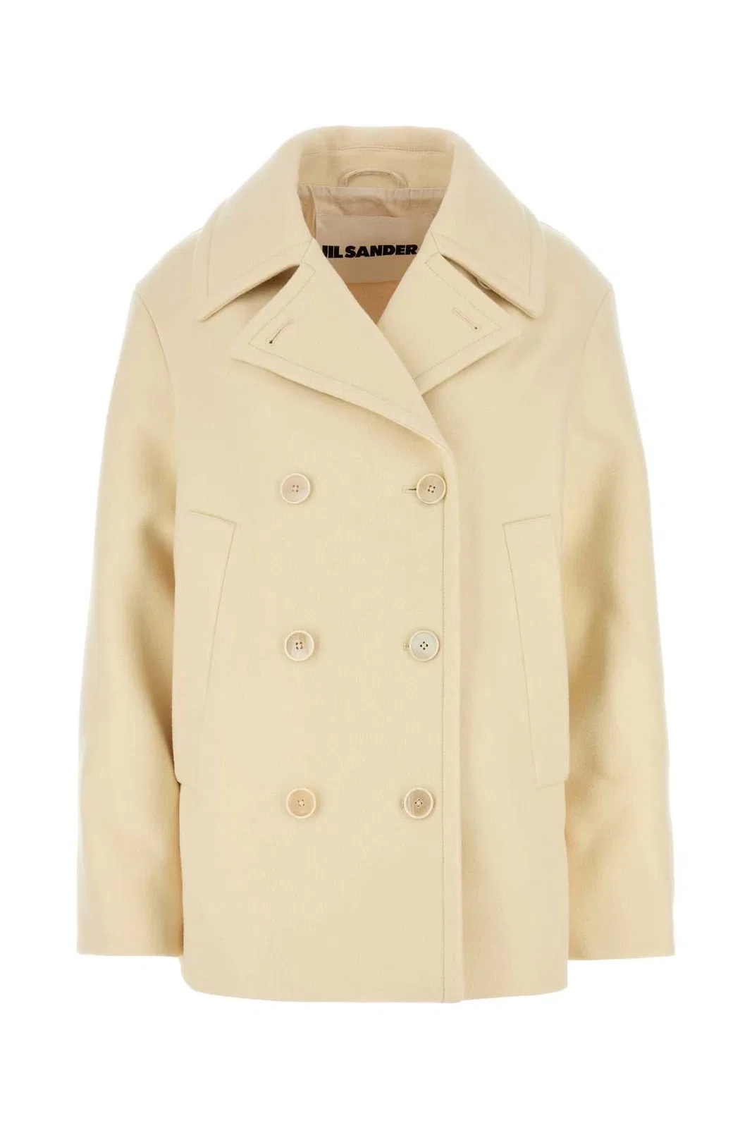 Jil Sander Cream Wool Coat