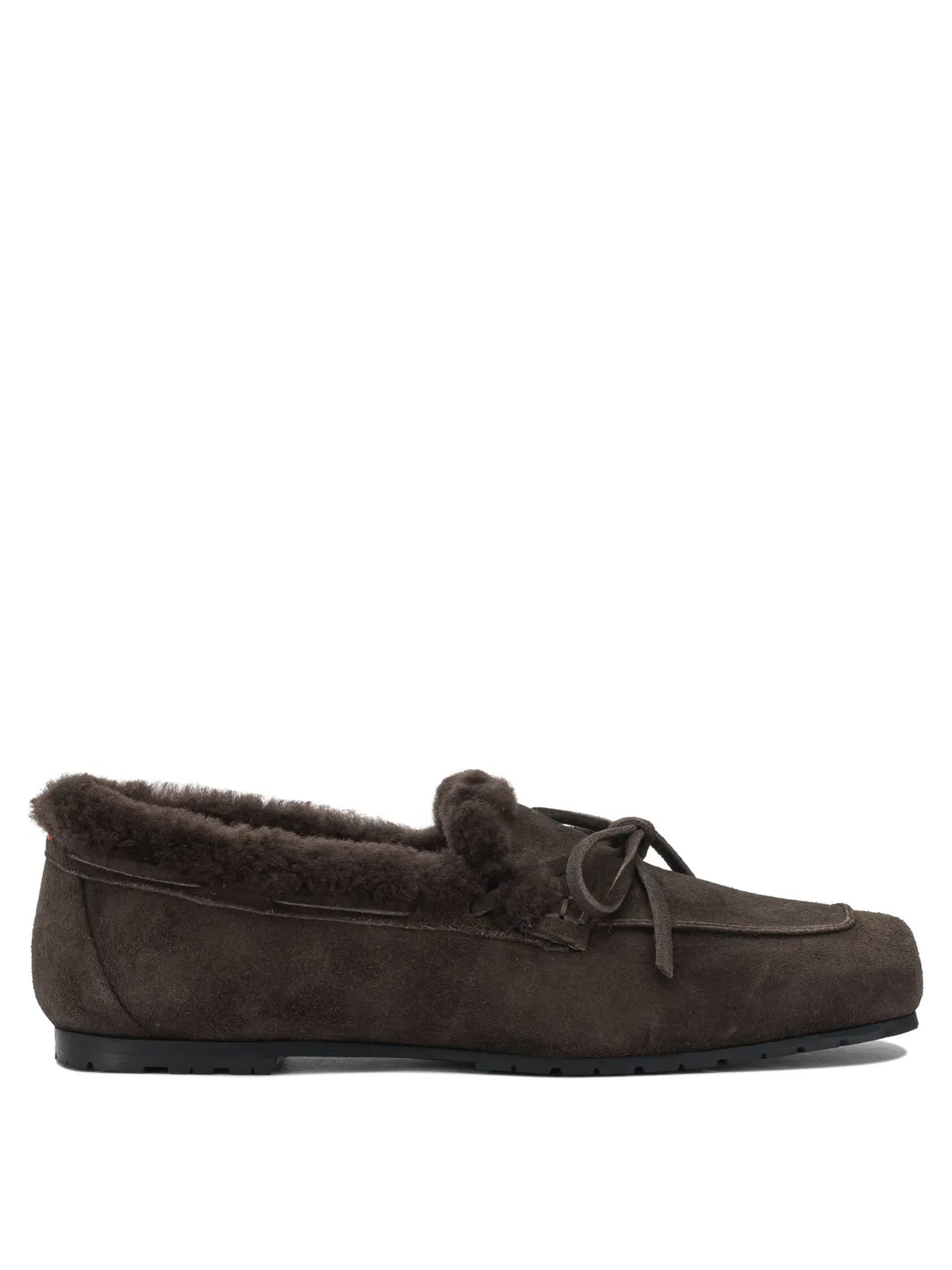 Aeyde Moka Suede Shearling Loafers