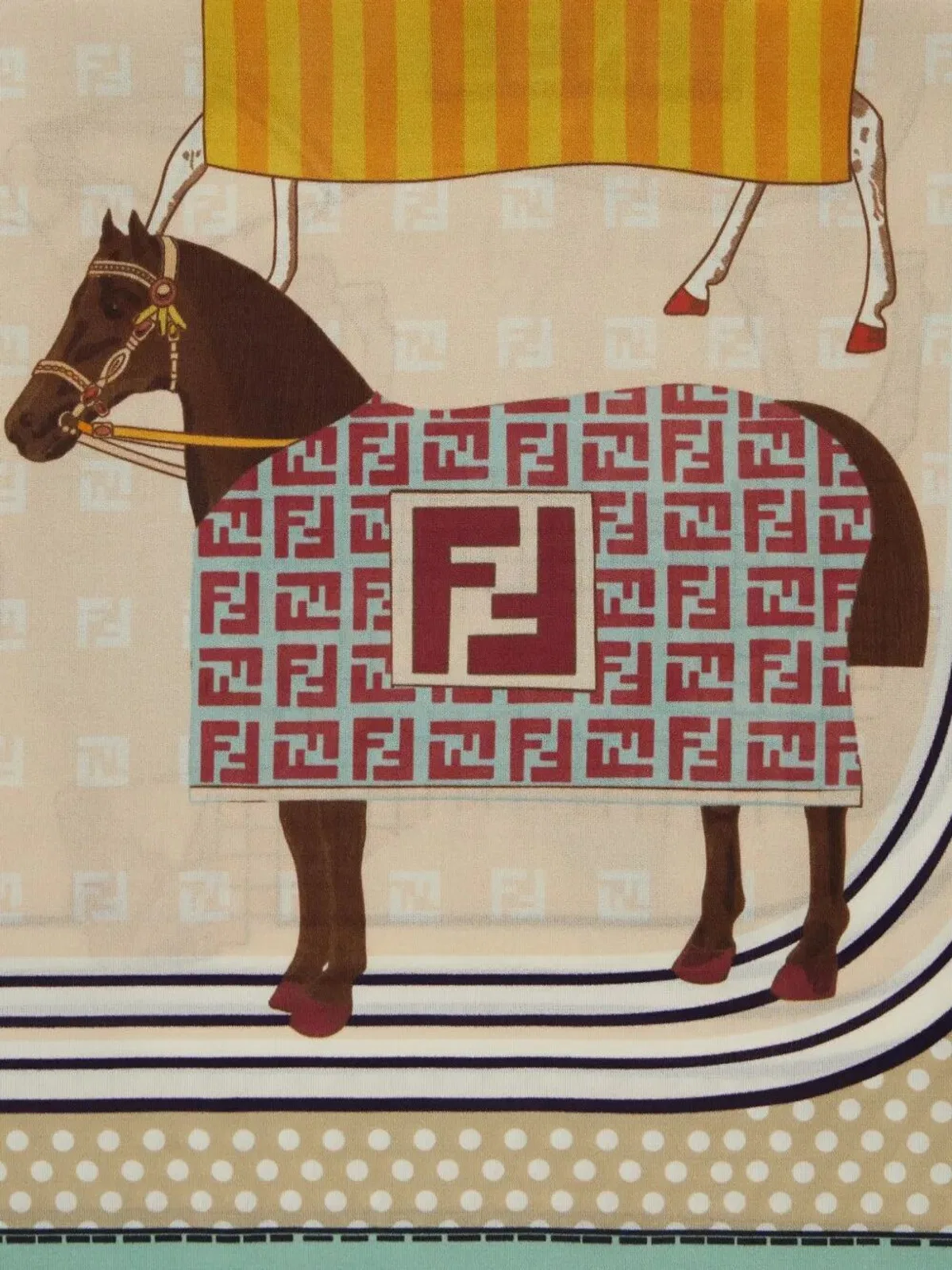 Fendi Kids Foulard 60X60 Cavalli All Ov