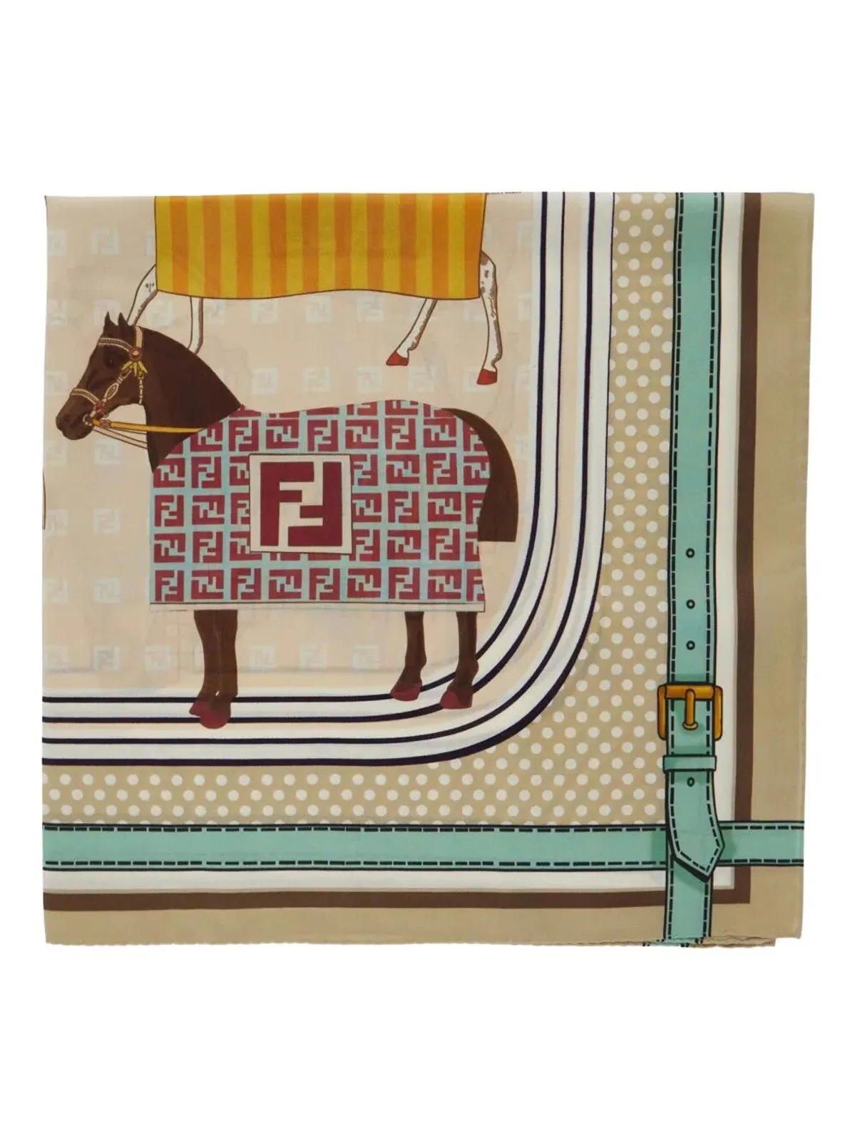 Fendi Kids Foulard 60X60 Cavalli All Ov