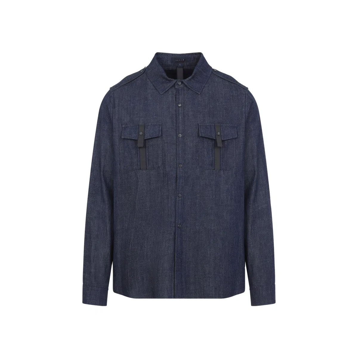 Sease Blue Cotton Denim Overshirt