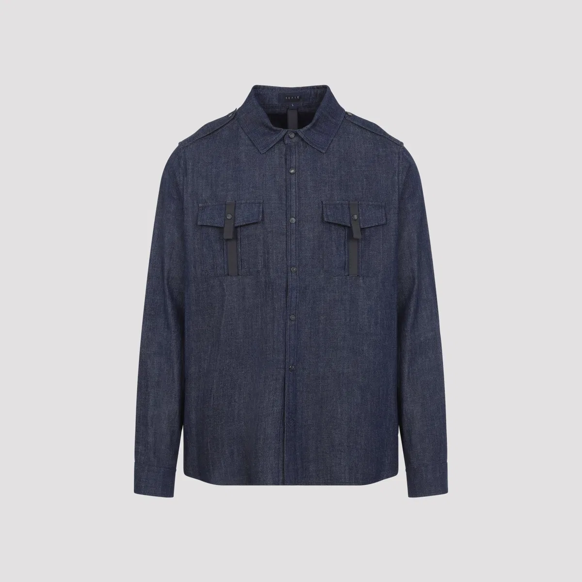 Sease Blue Cotton Denim Overshirt