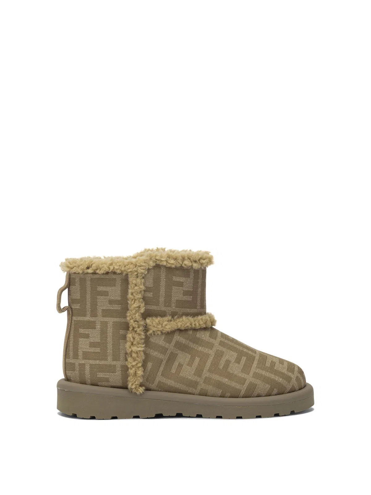 Fendi Kids Brown Fabric Ankle Boots