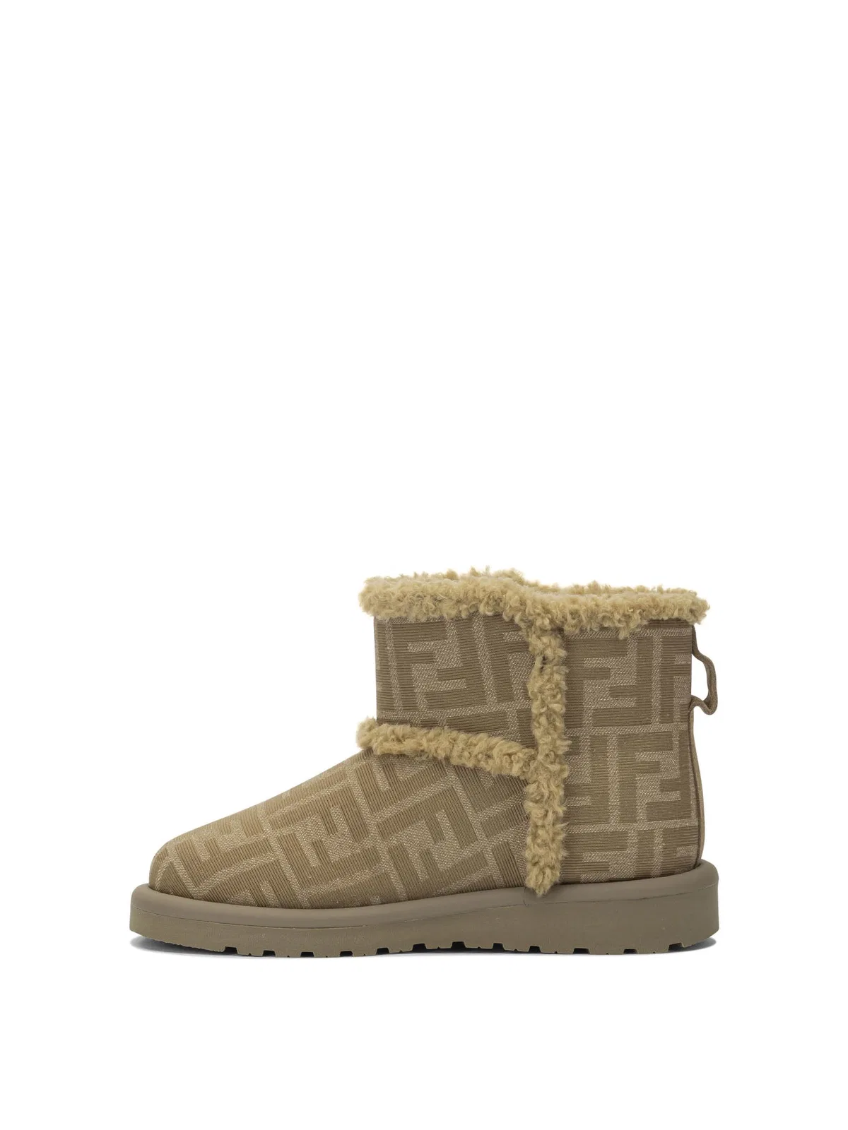 Fendi Kids Brown Fabric Ankle Boots