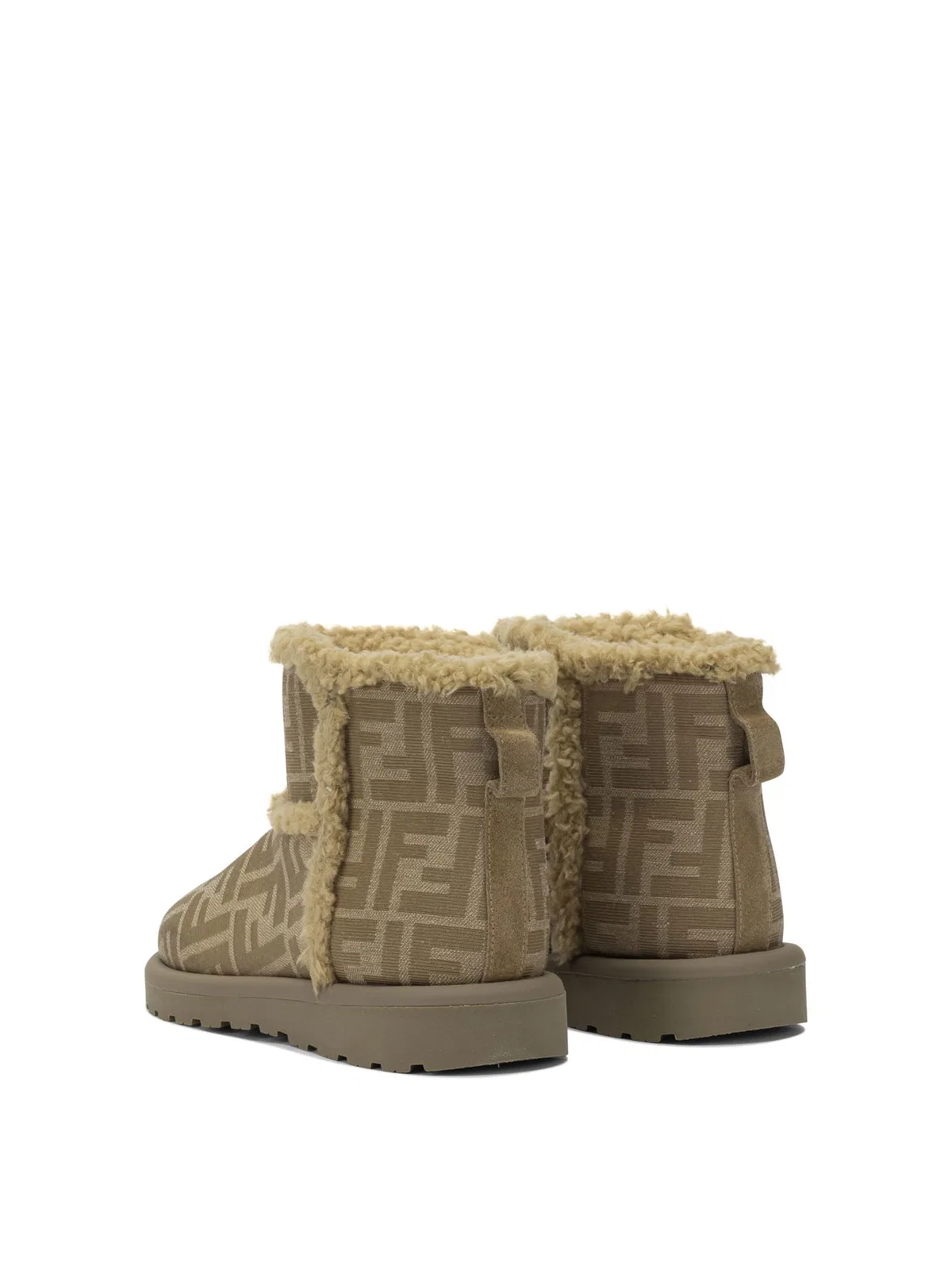 Fendi Kids Brown Fabric Ankle Boots