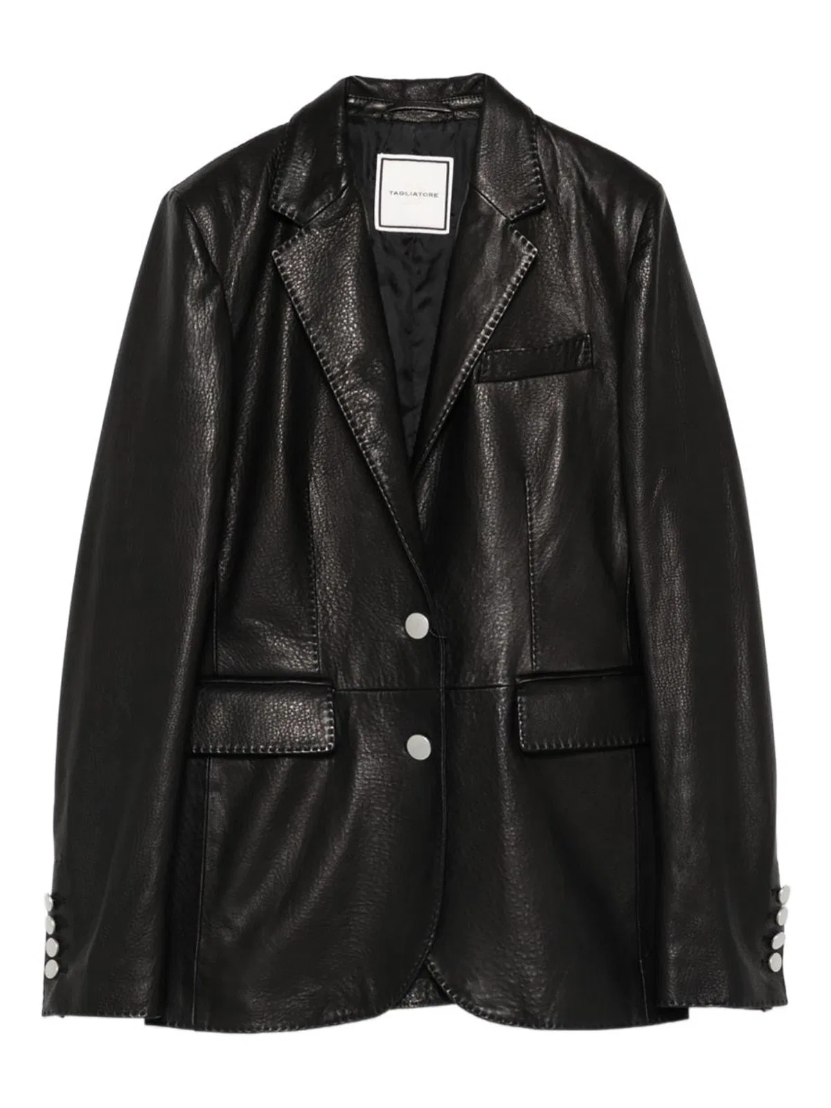 Tagliatore Black Lamb Leather Jacket