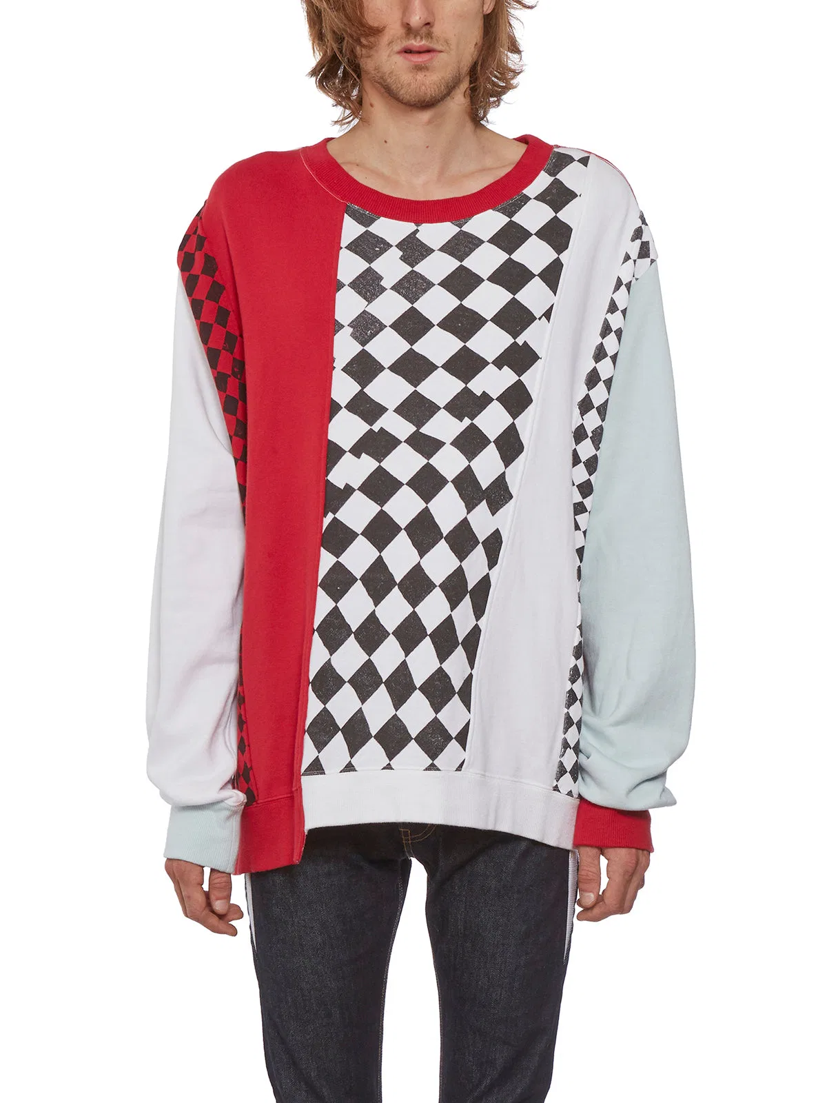 Facetasm Checkered Crew-Neck Sweatshirt