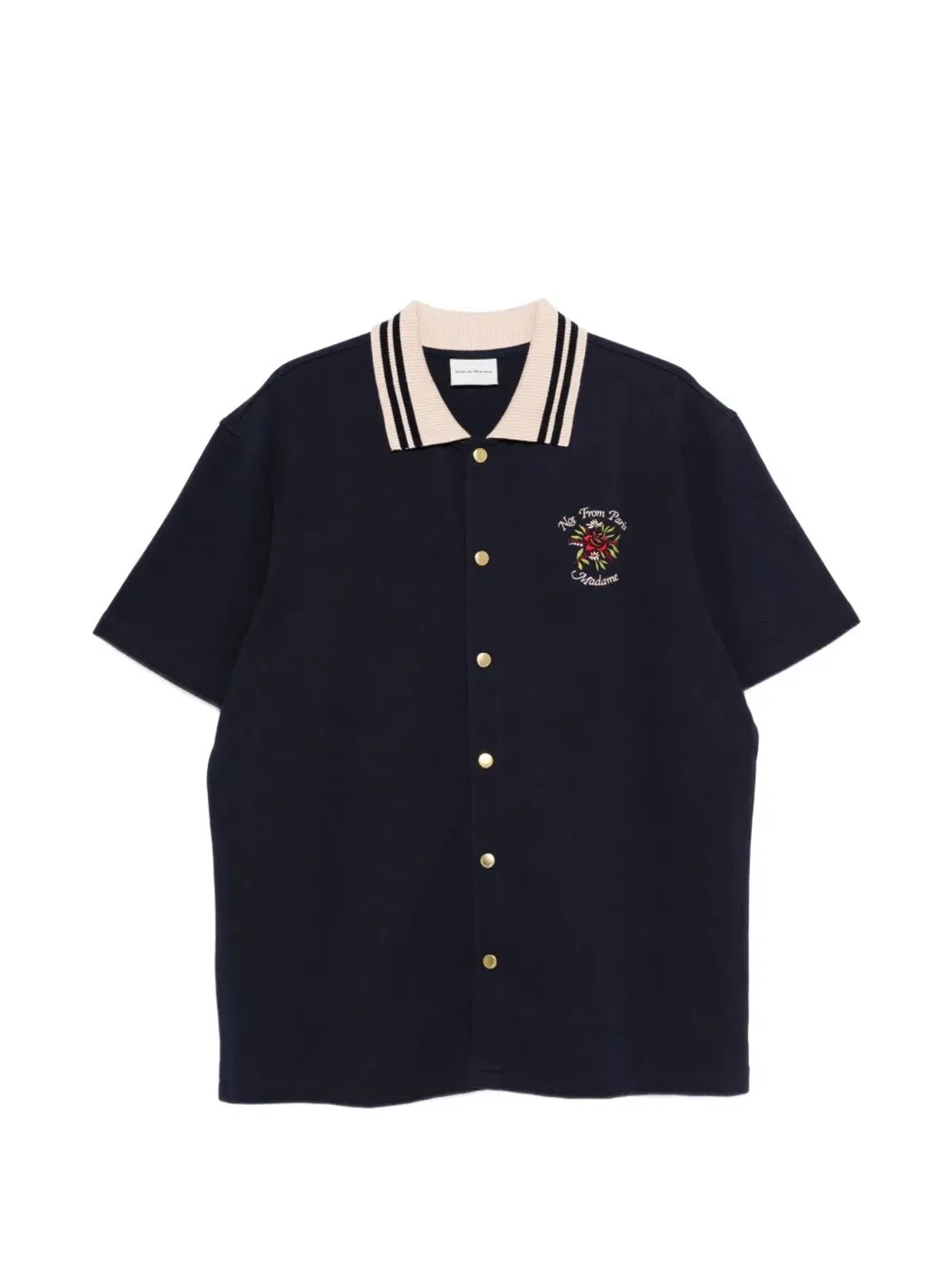 Drôle De Monsieur "Piquée Slogan Rose" Shirt