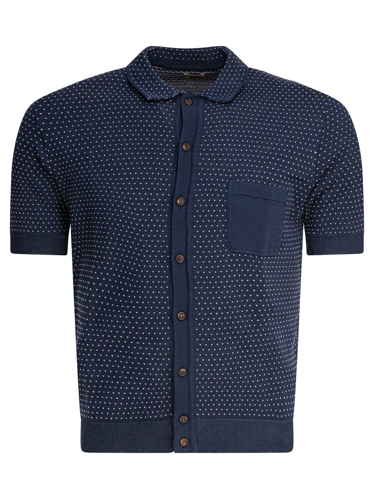 Rakki' Rakki Textured Knit Polo Shirt Buttons