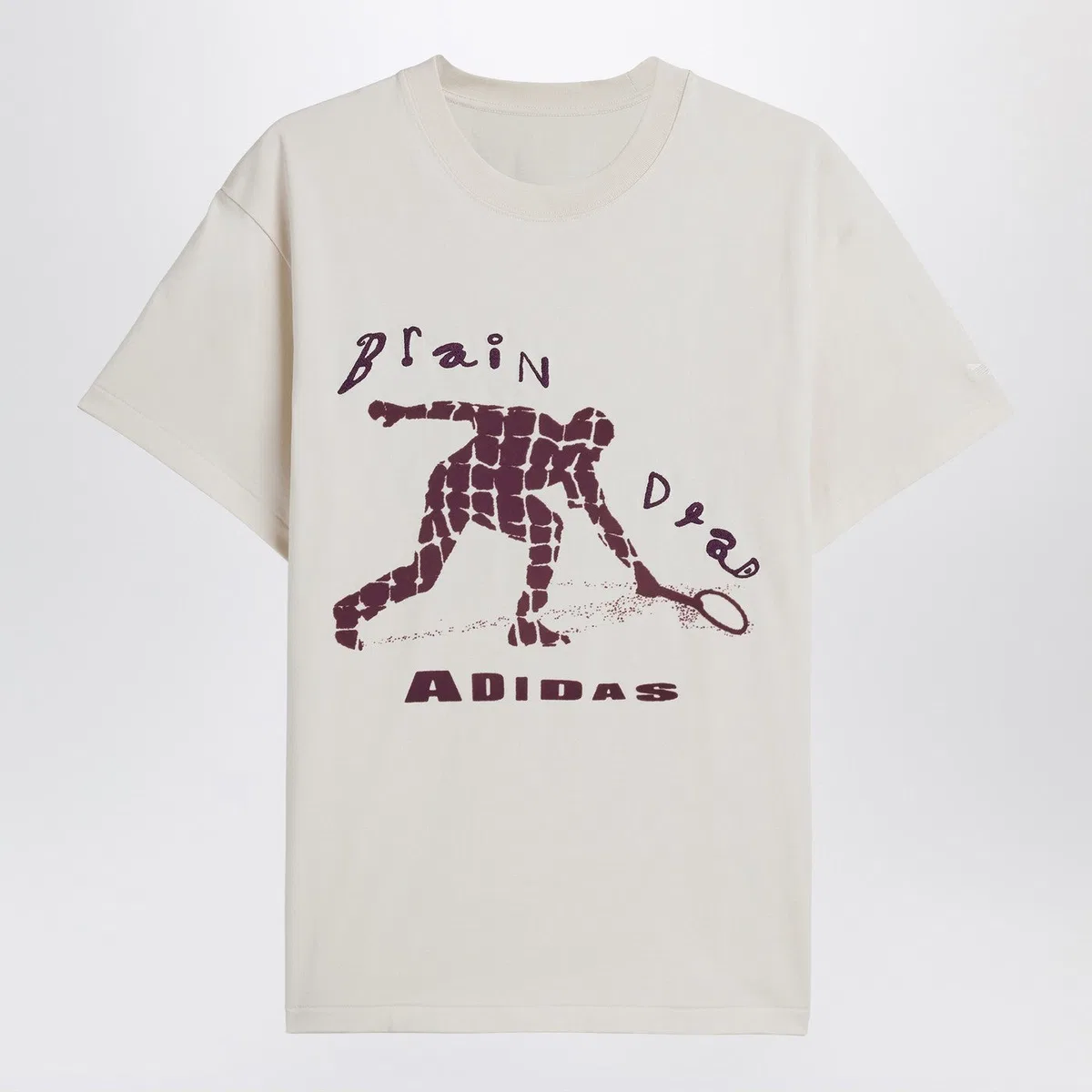 Adidas x Brain Dead Ivory Cotton T-Shirt With Logo