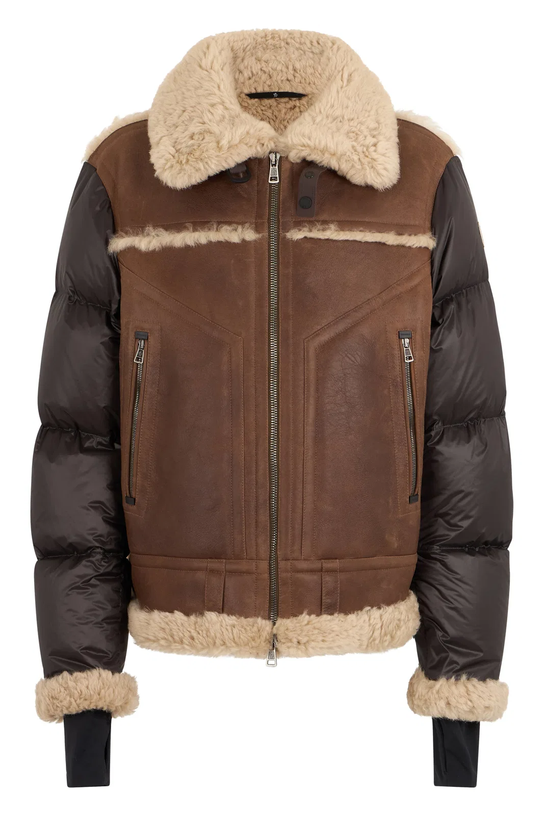 Moncler Grenoble Padded Jacket In Nappa And Shearling Arg