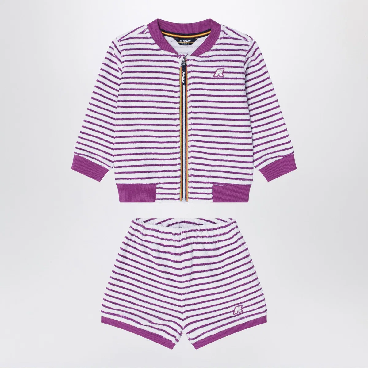 K-Way Sponge Outfit White/Purple Striped