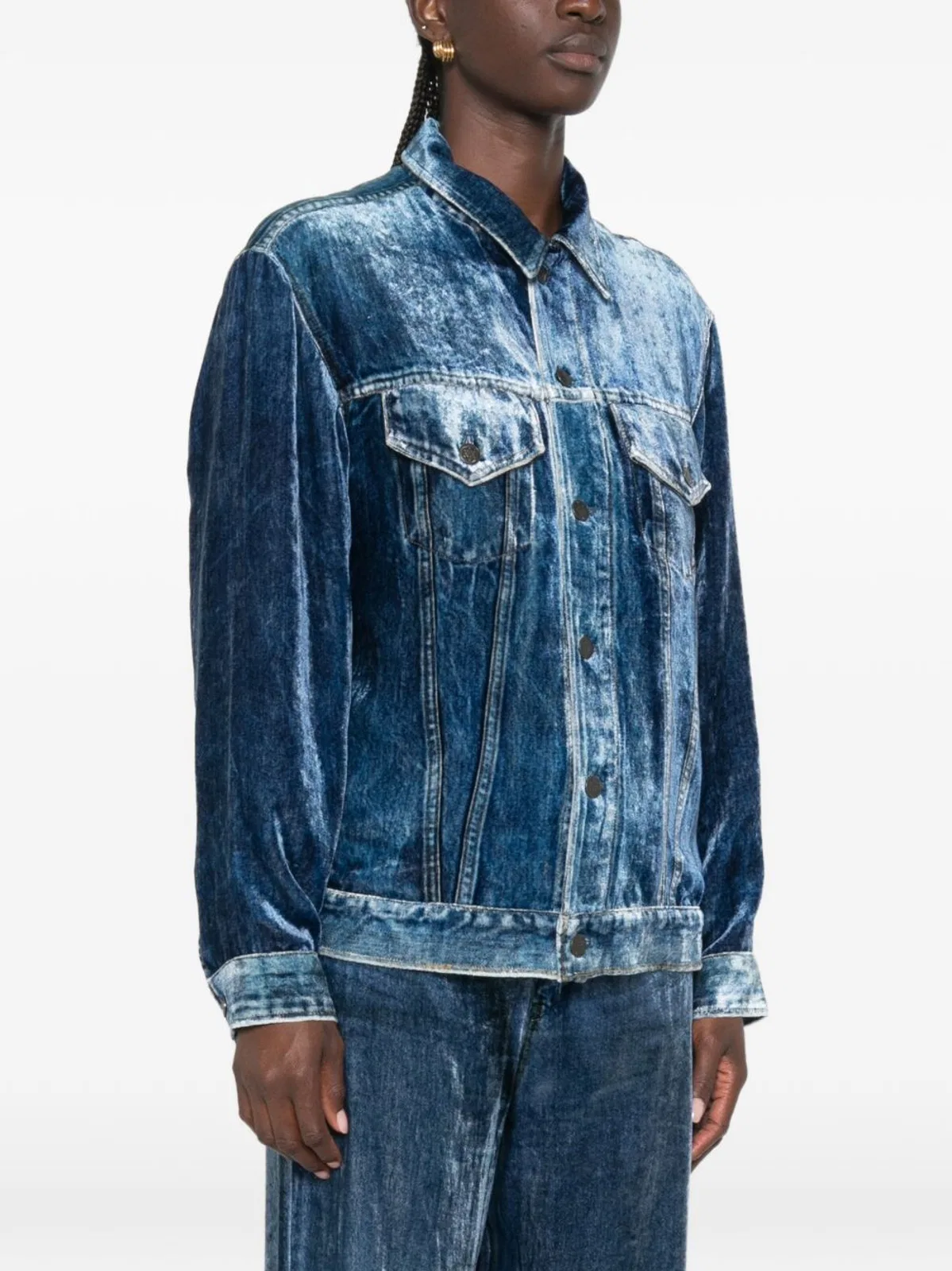 Pierre Louis Mascia Velvet Effect Buttoned Shirt