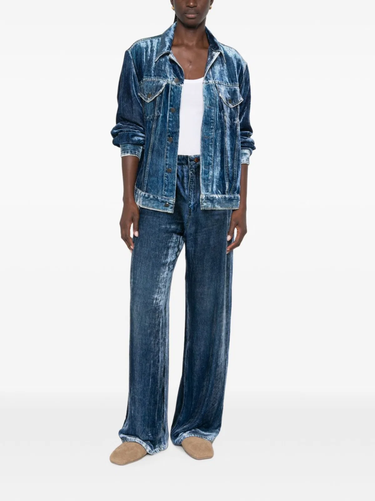 Pierre Louis Mascia Velvet Effect Buttoned Shirt