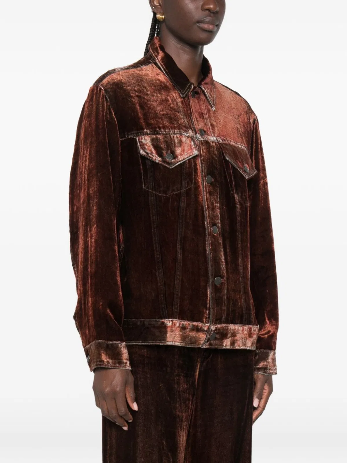 Pierre Louis Mascia Velvet Effect Buttoned Shirt