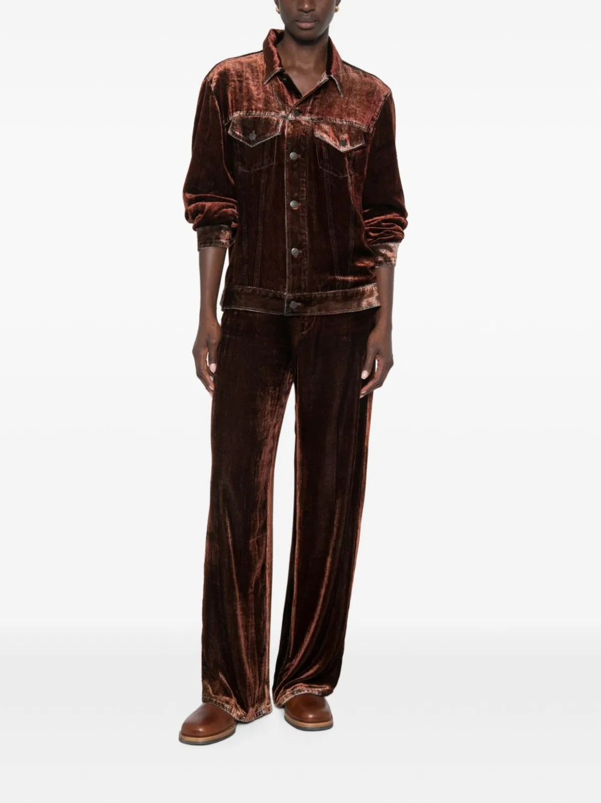 Pierre Louis Mascia Velvet Effect Buttoned Shirt