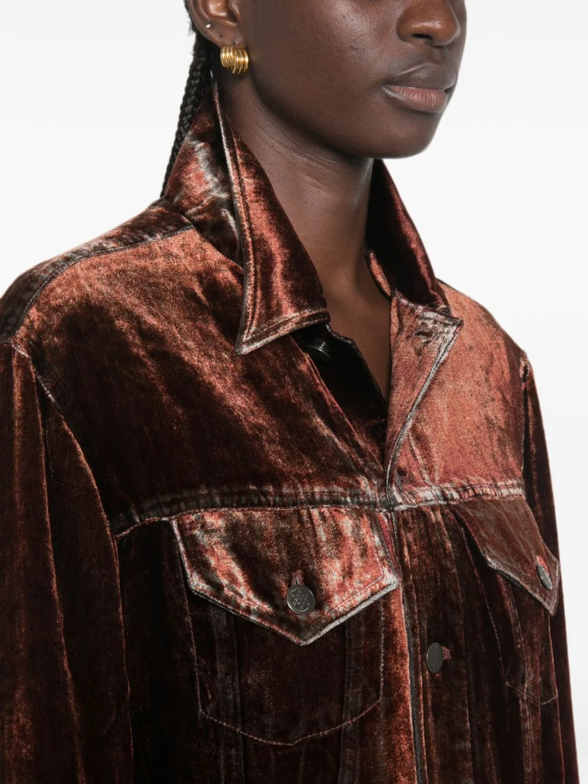 Pierre Louis Mascia Velvet Effect Buttoned Shirt