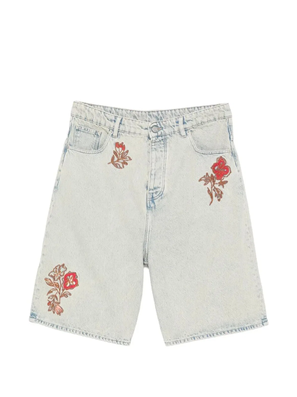 Drôle De Monsieur "Dusty Brodé Fleurs" Shorts Jeans
