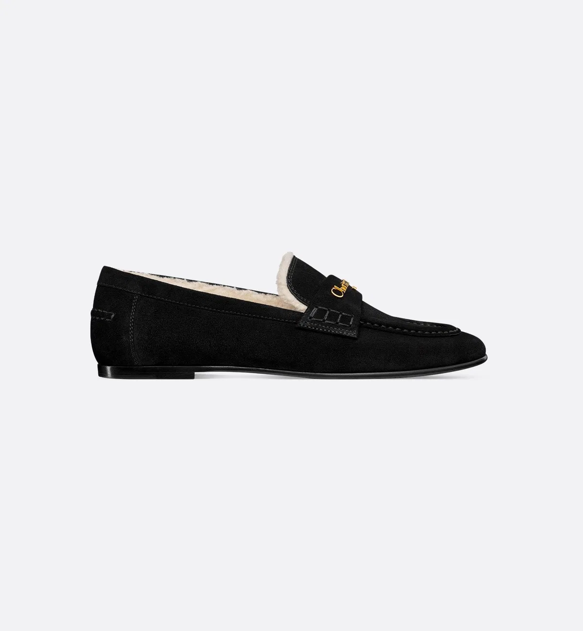 Dior Black Leather Loafers Slip-On Shoe