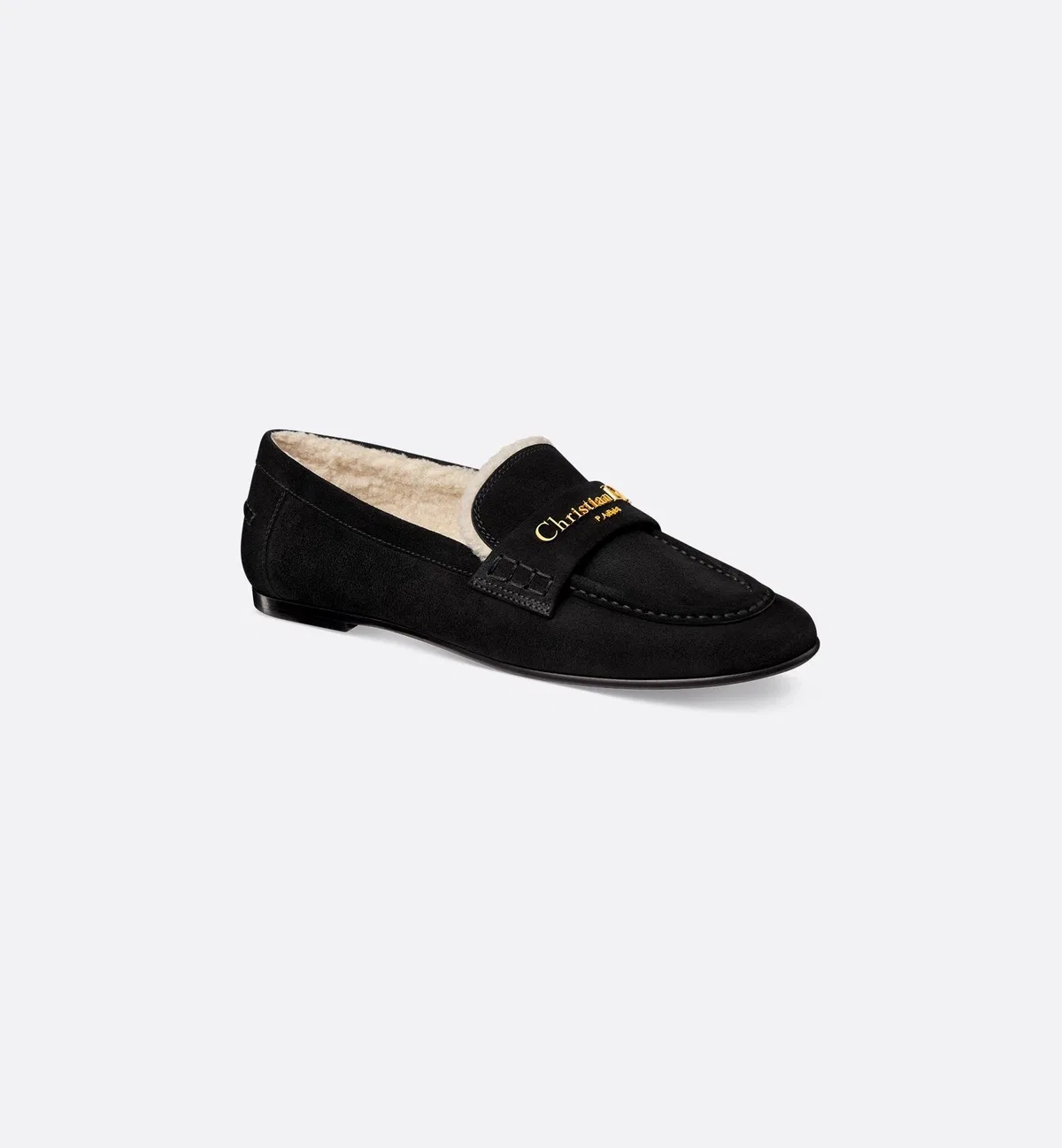 Dior Black Leather Loafers Slip-On Shoe