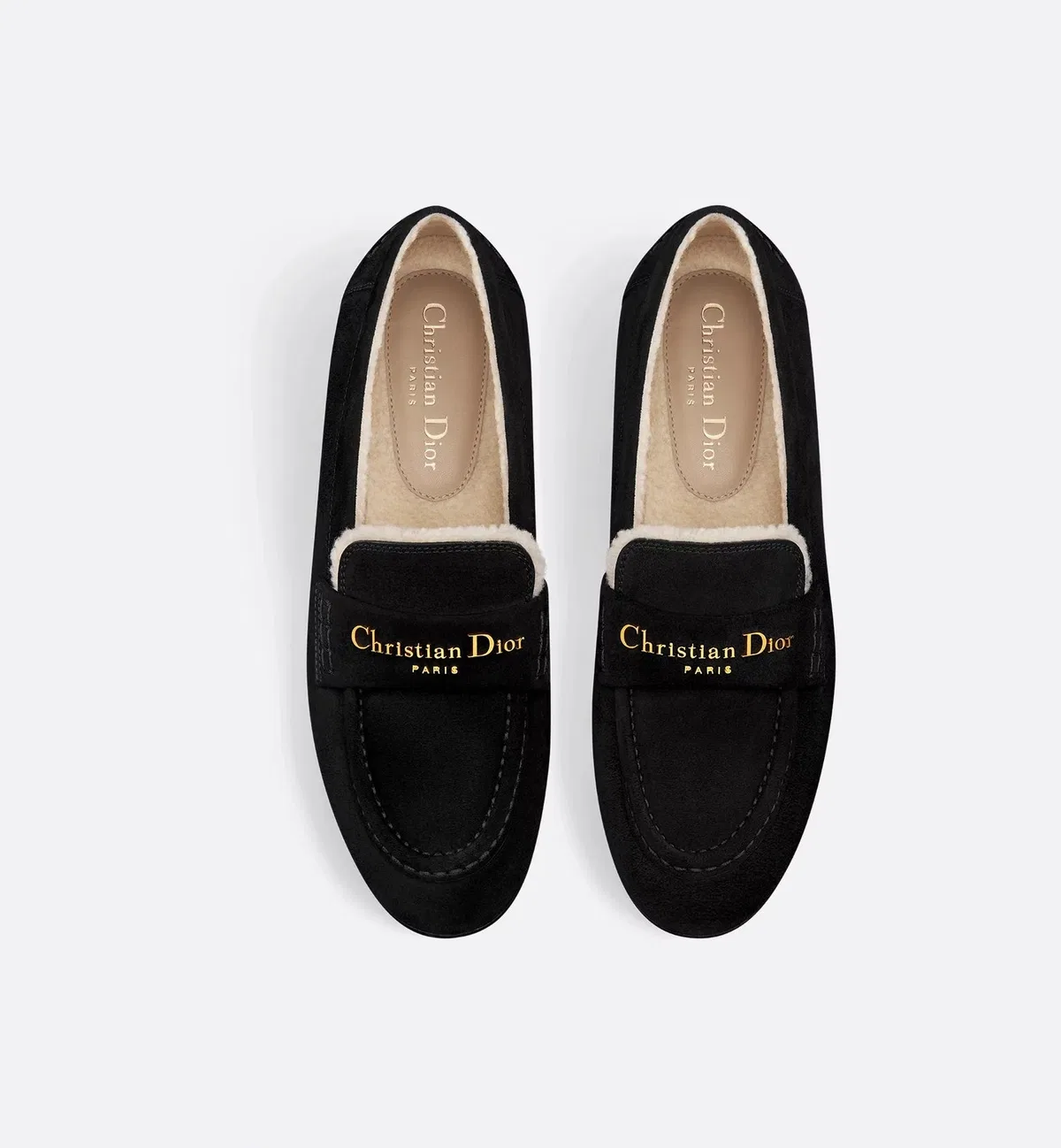 Dior Black Leather Loafers Slip-On Shoe