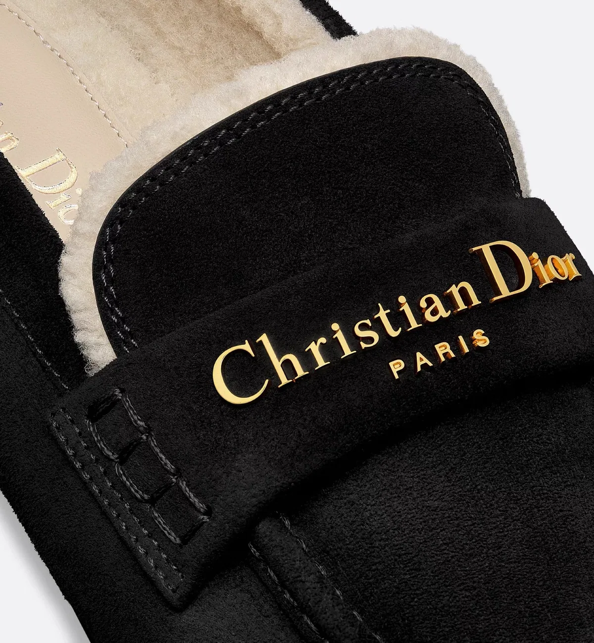 Dior Black Leather Loafers Slip-On Shoe