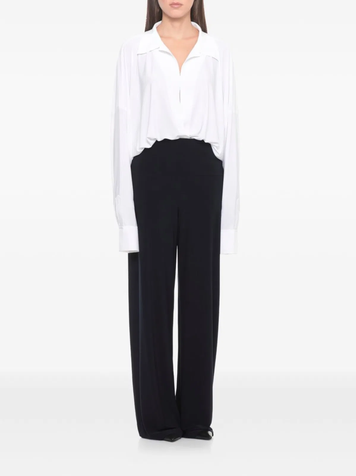 Norma Kamali Oversized Shirt Bodysuit
