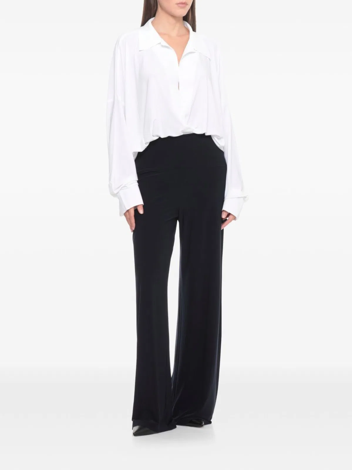 Norma Kamali Oversized Shirt Bodysuit