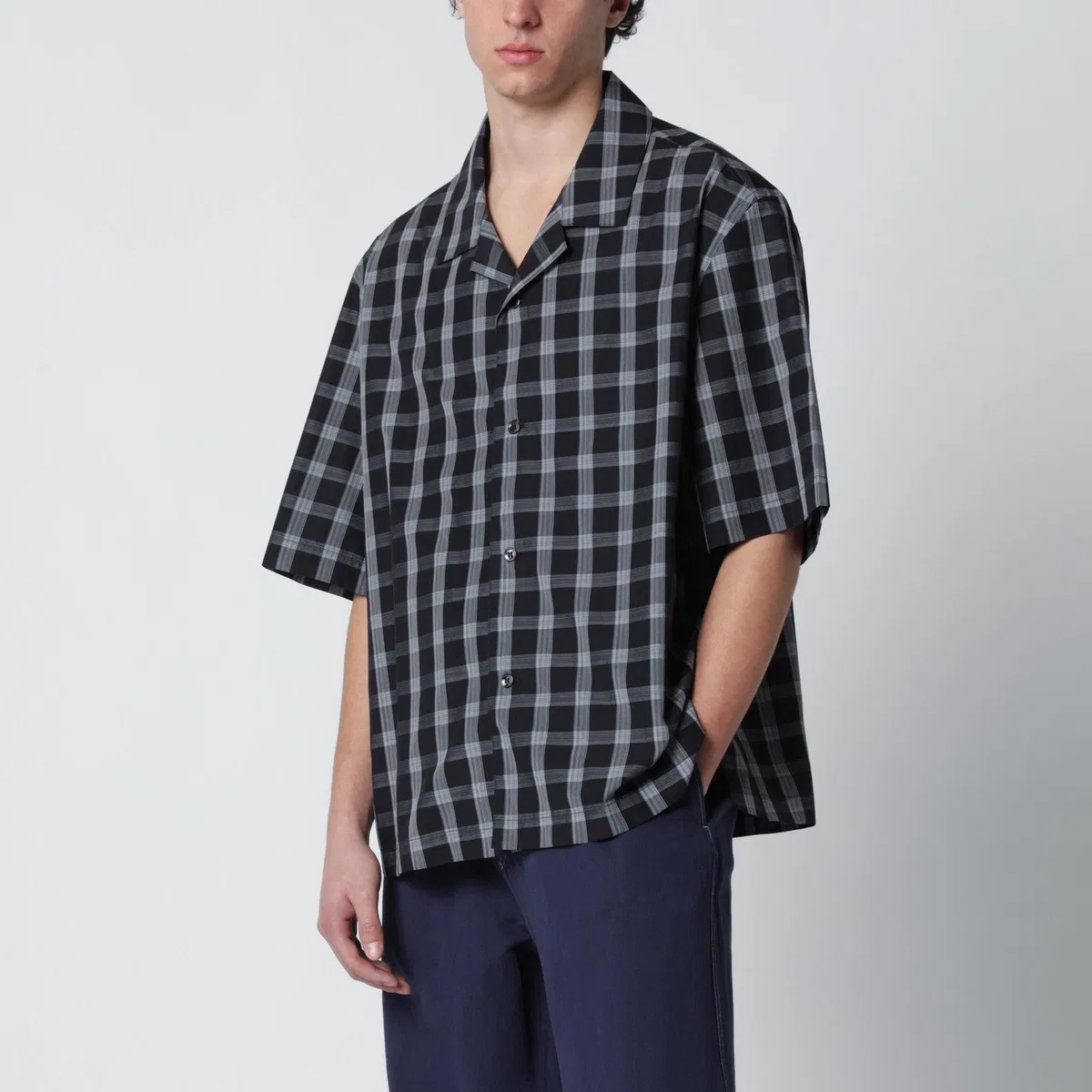 Studio nicholson Kline Shirt Black Check Pattern