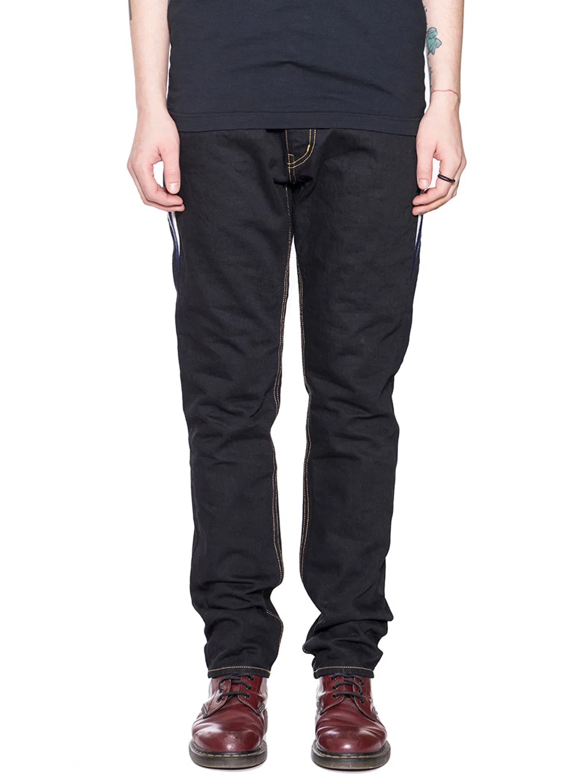 Facetasm Jeans With Fabric Insert