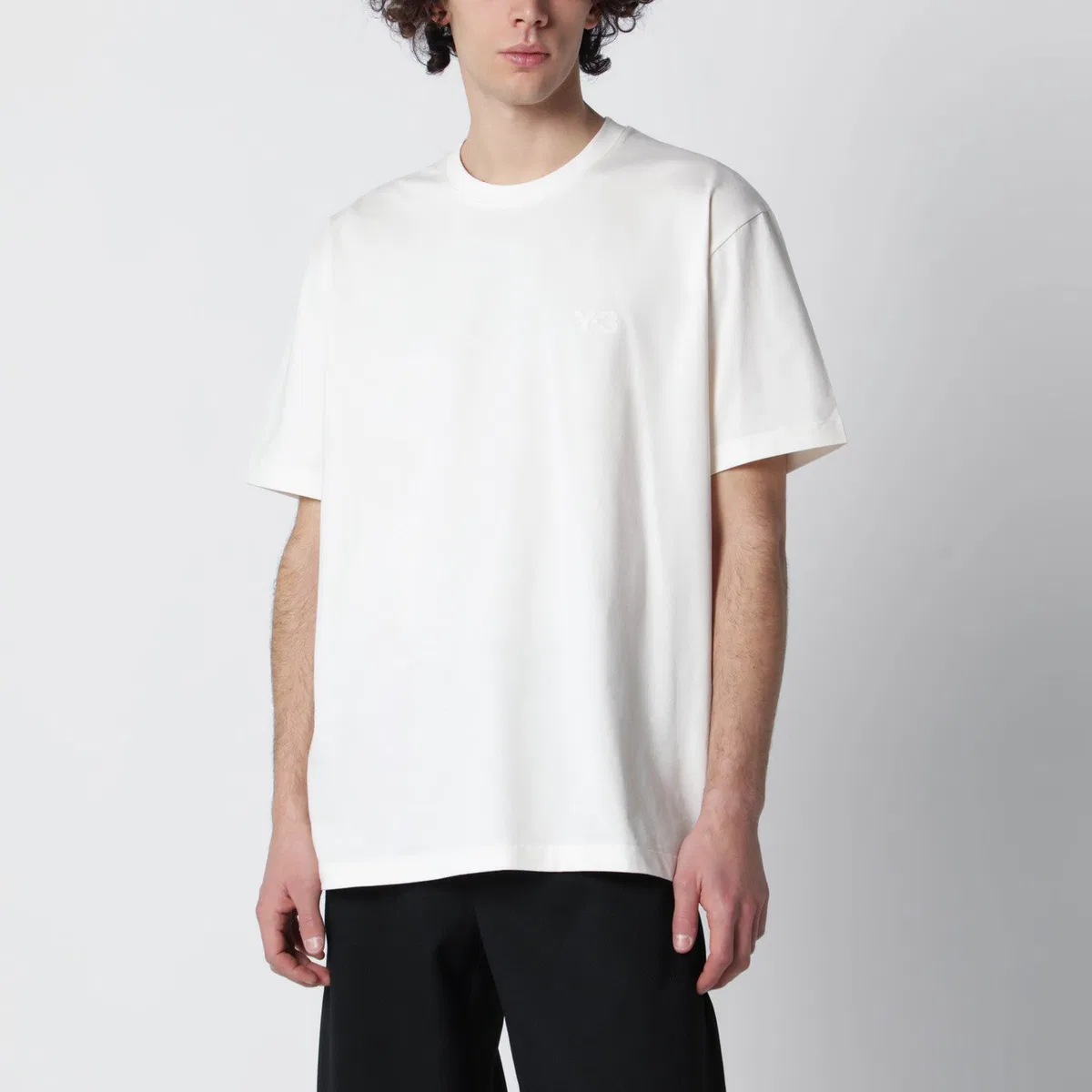 Adidas Y-3 Chalk White T-Shirt With Logo