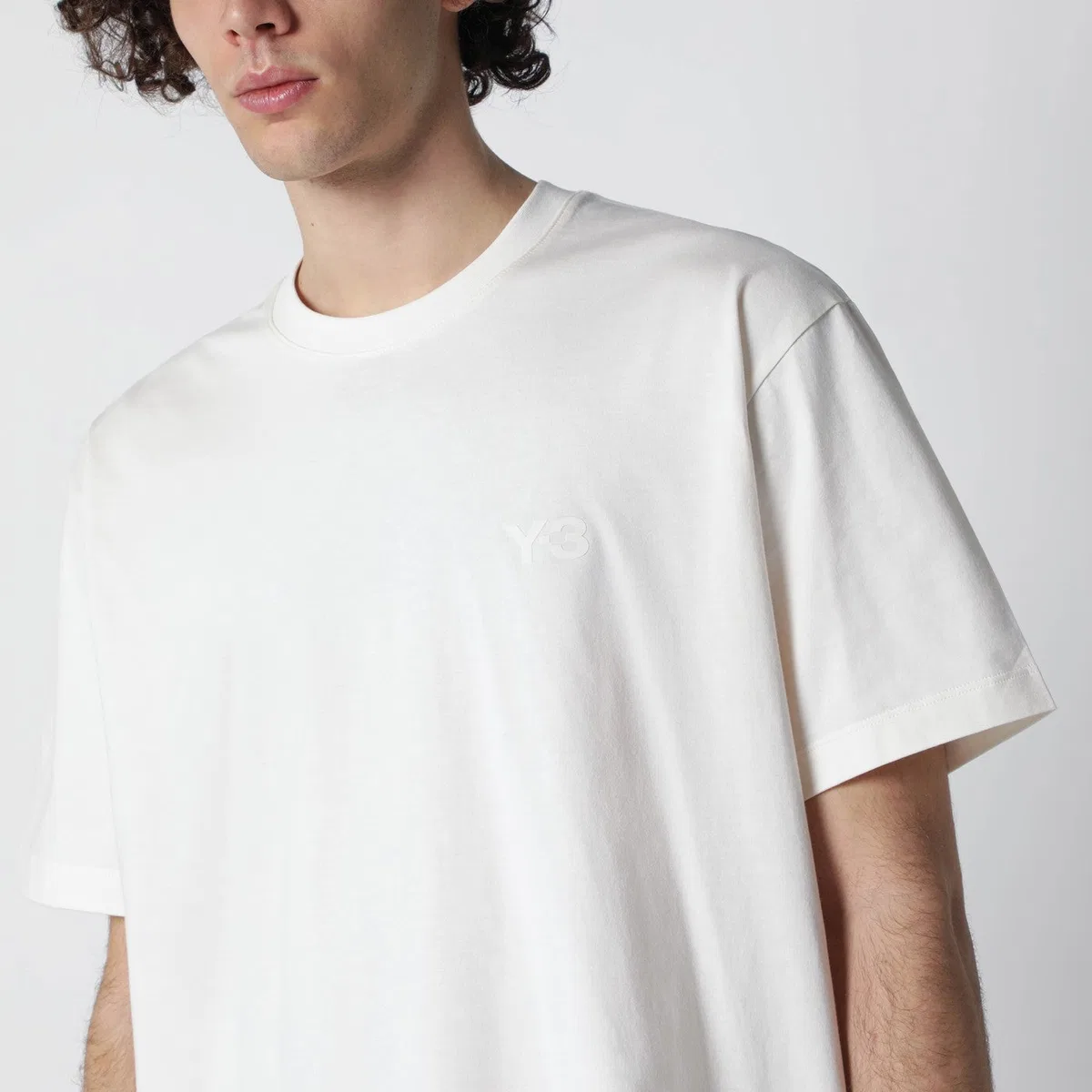 Adidas Y-3 Chalk White T-Shirt With Logo