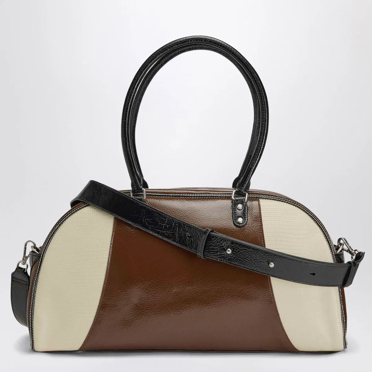 adidas by Wales Bonner Y-3 Brown/Cream White Leather Bag With Logo
