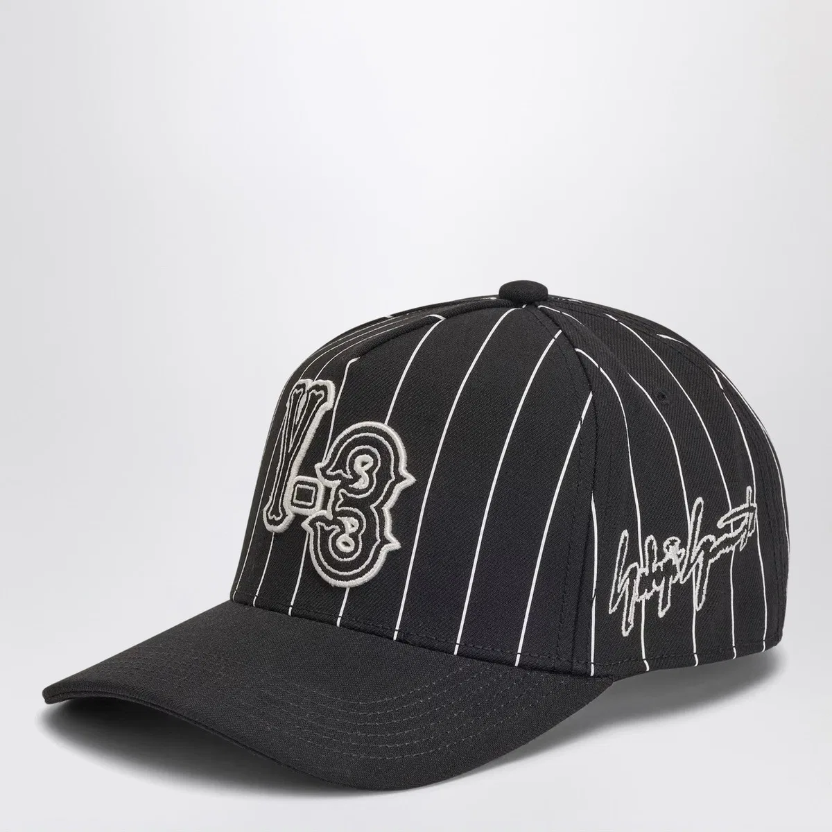 Adidas Y-3 Baseball Cap In Black Pinstripe