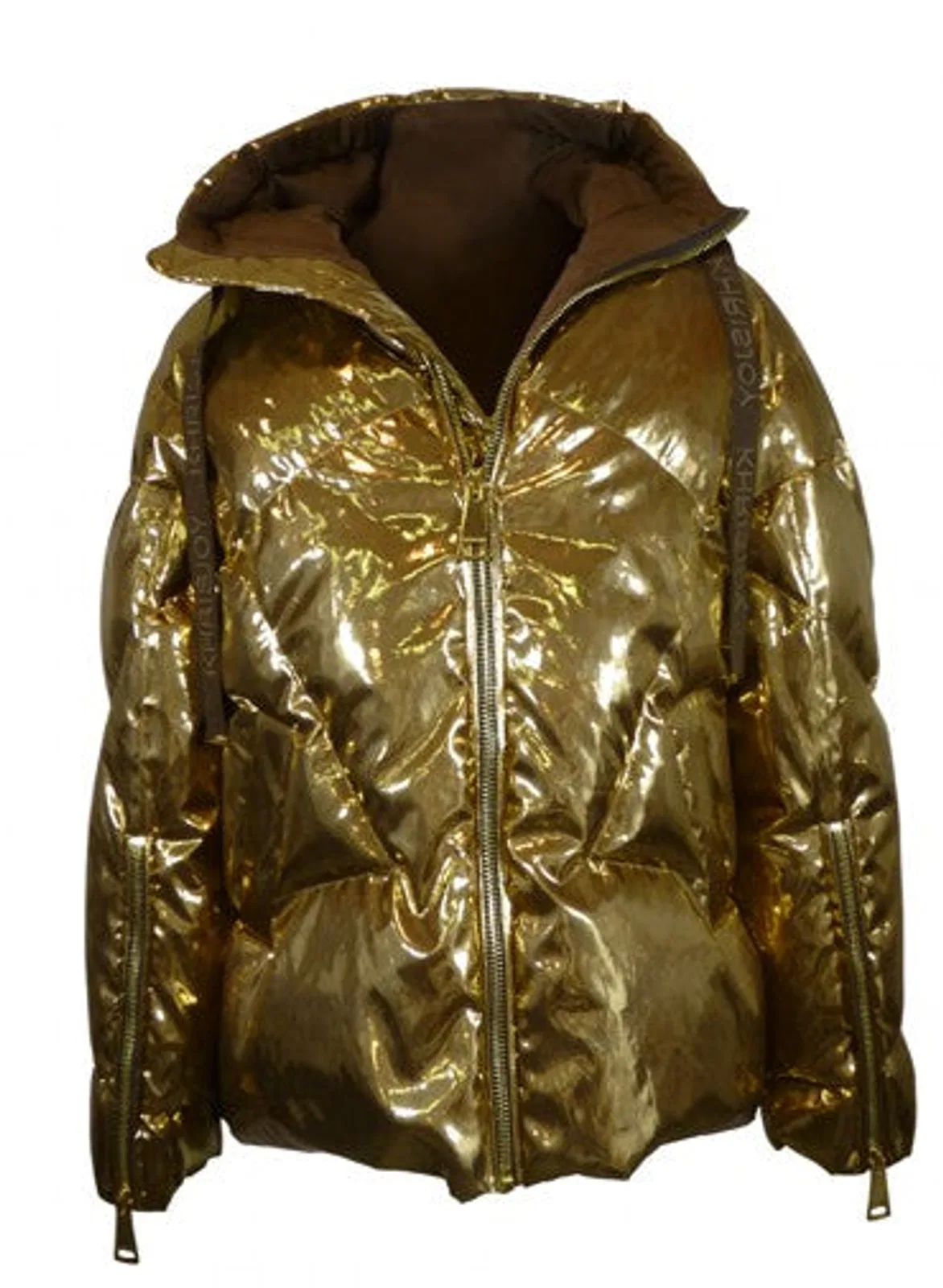 Khrisjoy Gold Polyester Down Feather Jacket