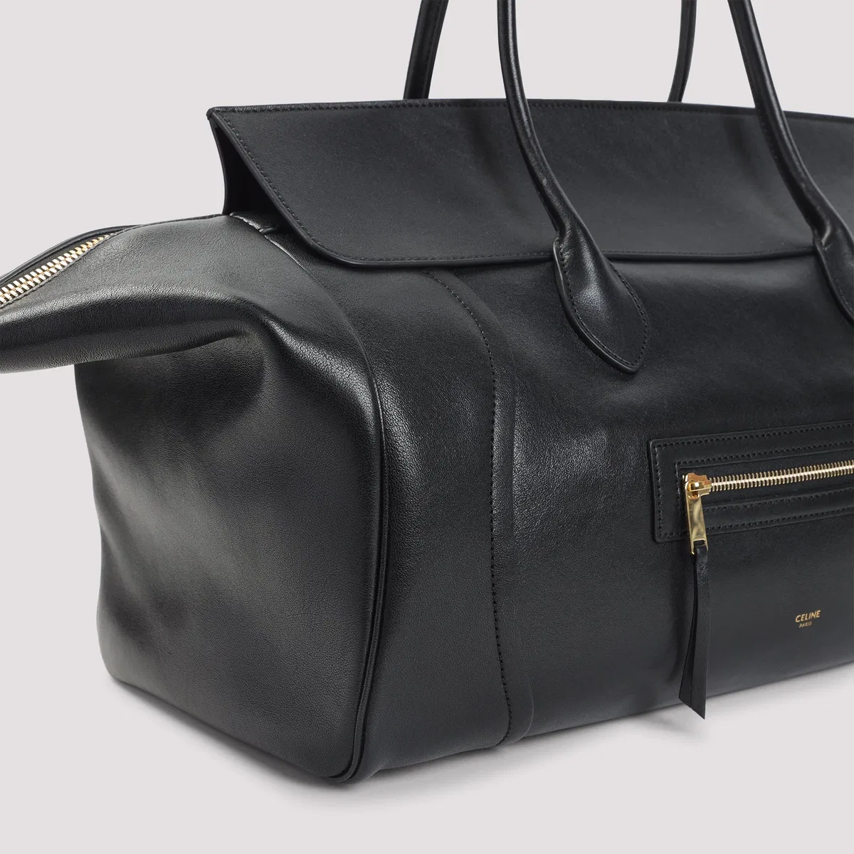 Celine Black Large New Luggage Lamb Leather Han