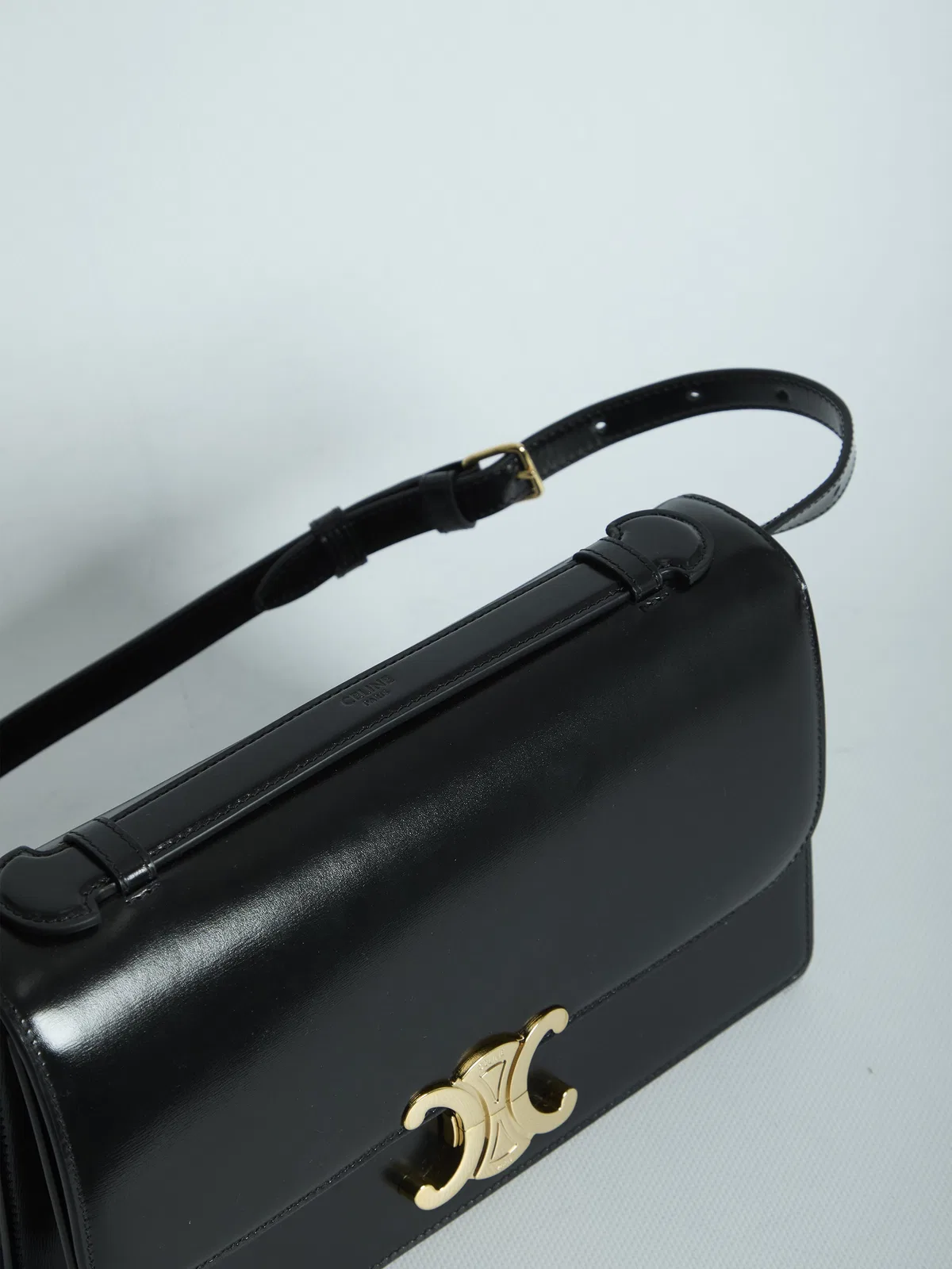 Celine Black Triomphe Medium Folio