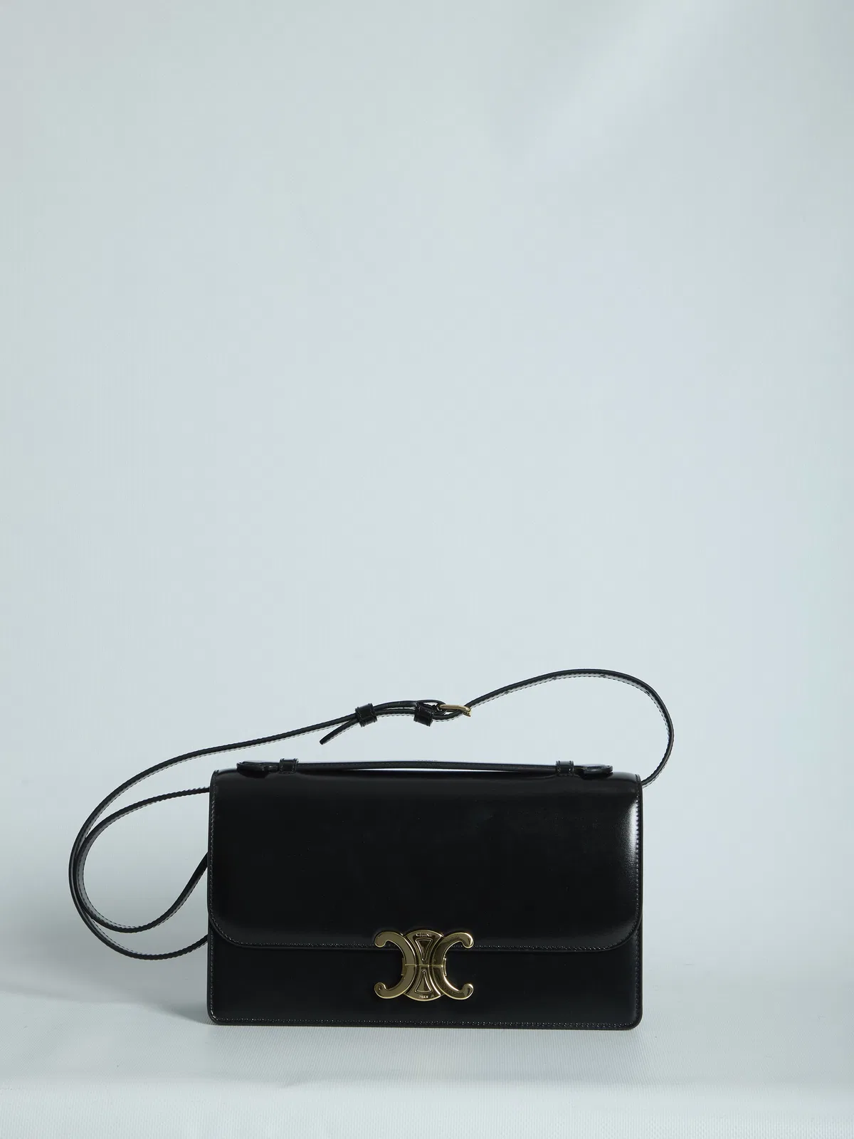 Celine Black Triomphe Medium Folio