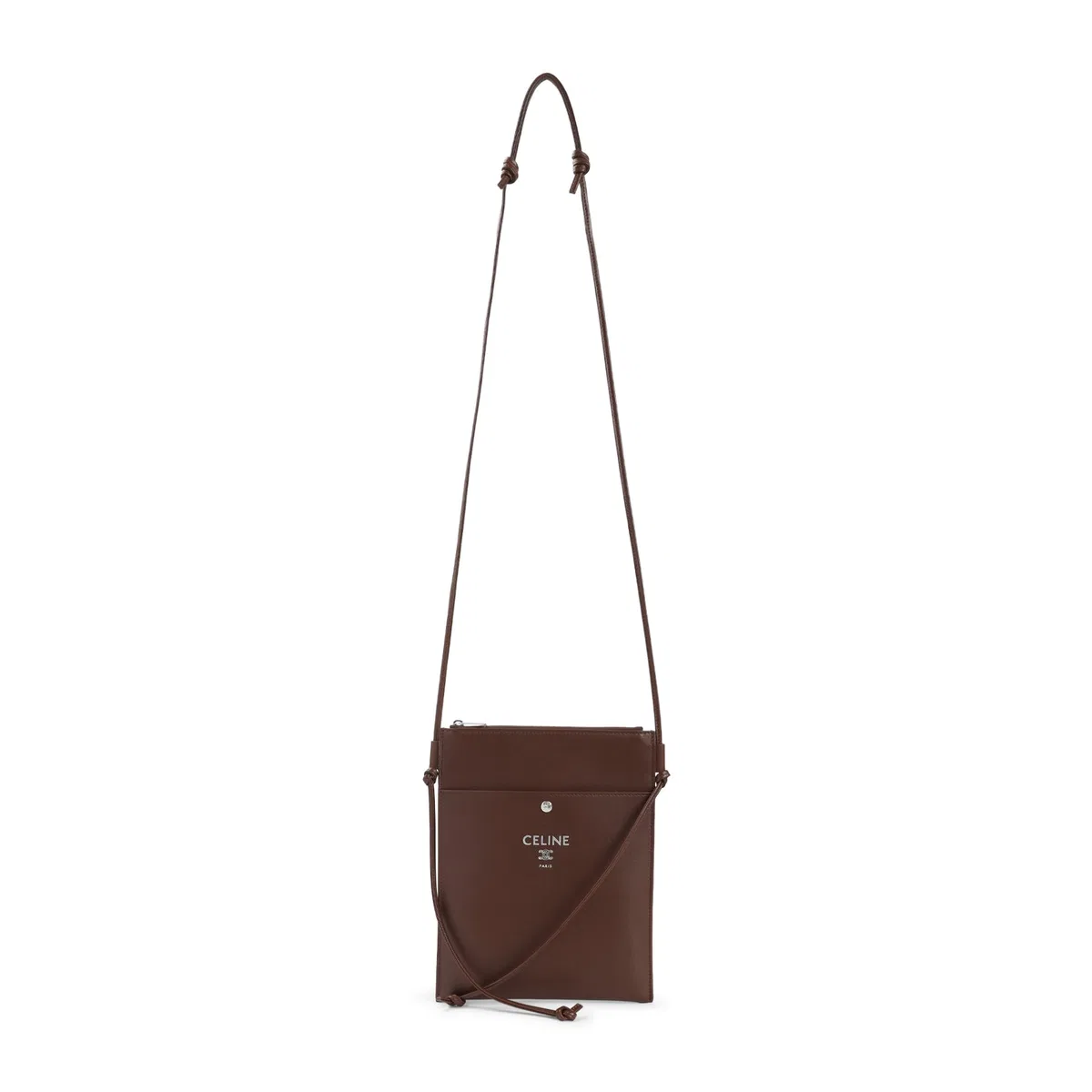 Celine Chocolate Brown Lamb Leather Sharp Pouch