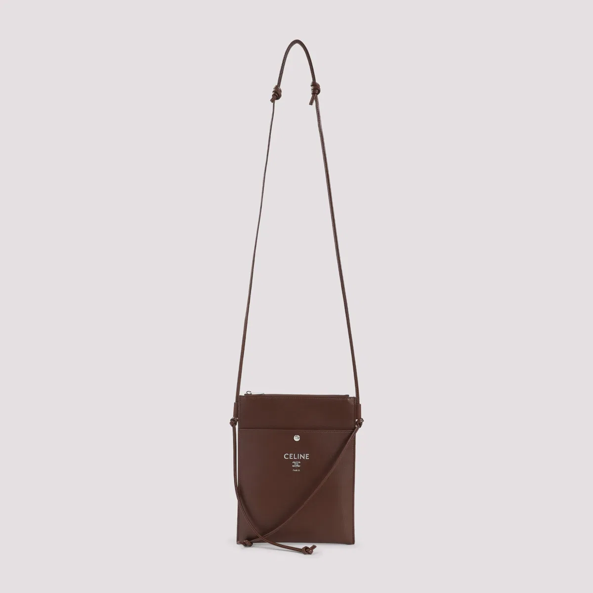 Celine Chocolate Brown Lamb Leather Sharp Pouch